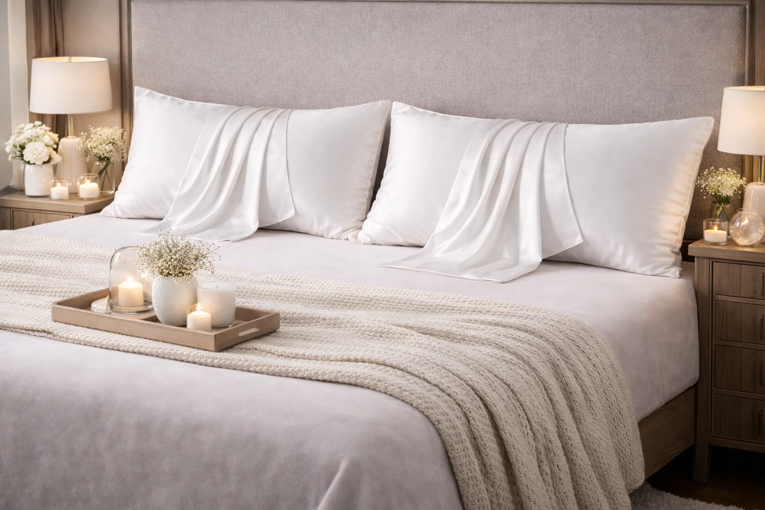 Lot de 2 taies d’oreiller en soie de mûrier – SoftDream (Pack Duo)