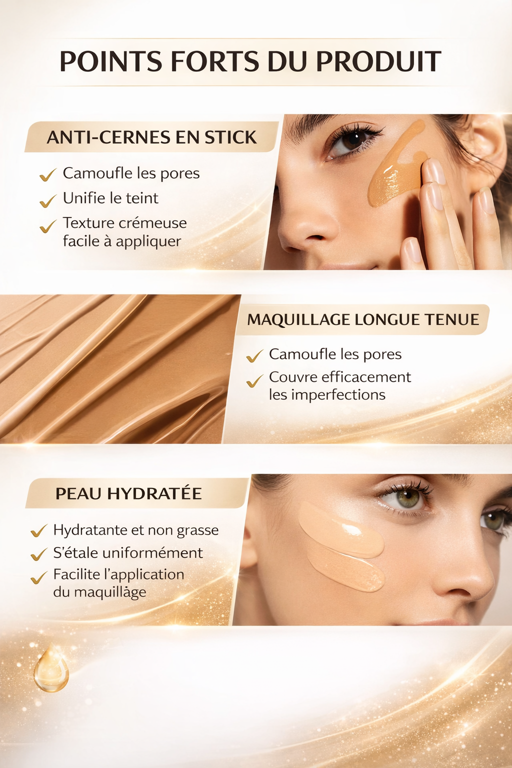 Fond de Teint Stick 2-en-1 – Teint Unifié & Naturel (10g)