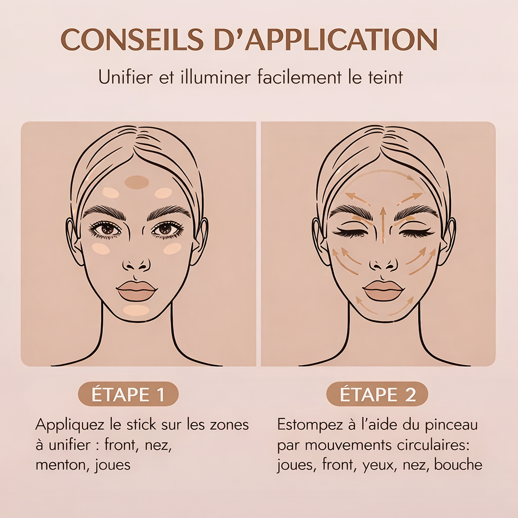 Fond de Teint Stick 2-en-1 – Teint Unifié & Naturel (10g)