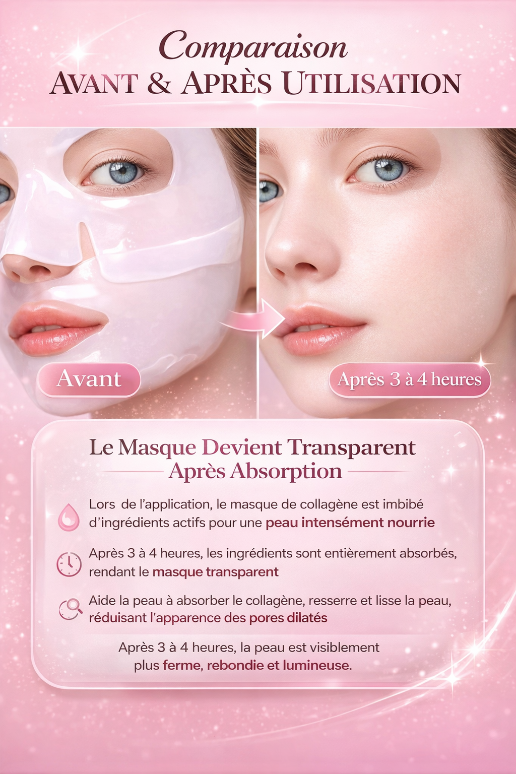 Masque Coréen visage bio-collagène en hydrogel – SoftDream Glow