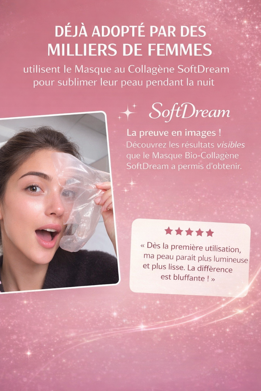 Masque Coréen visage bio-collagène en hydrogel – SoftDream Glow