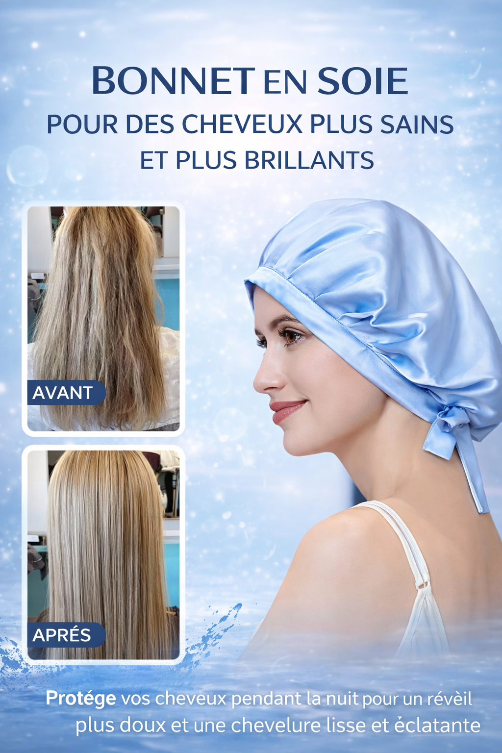 Bonnet en soie (turban) - Cheveux protégés, réveil sans frisottis