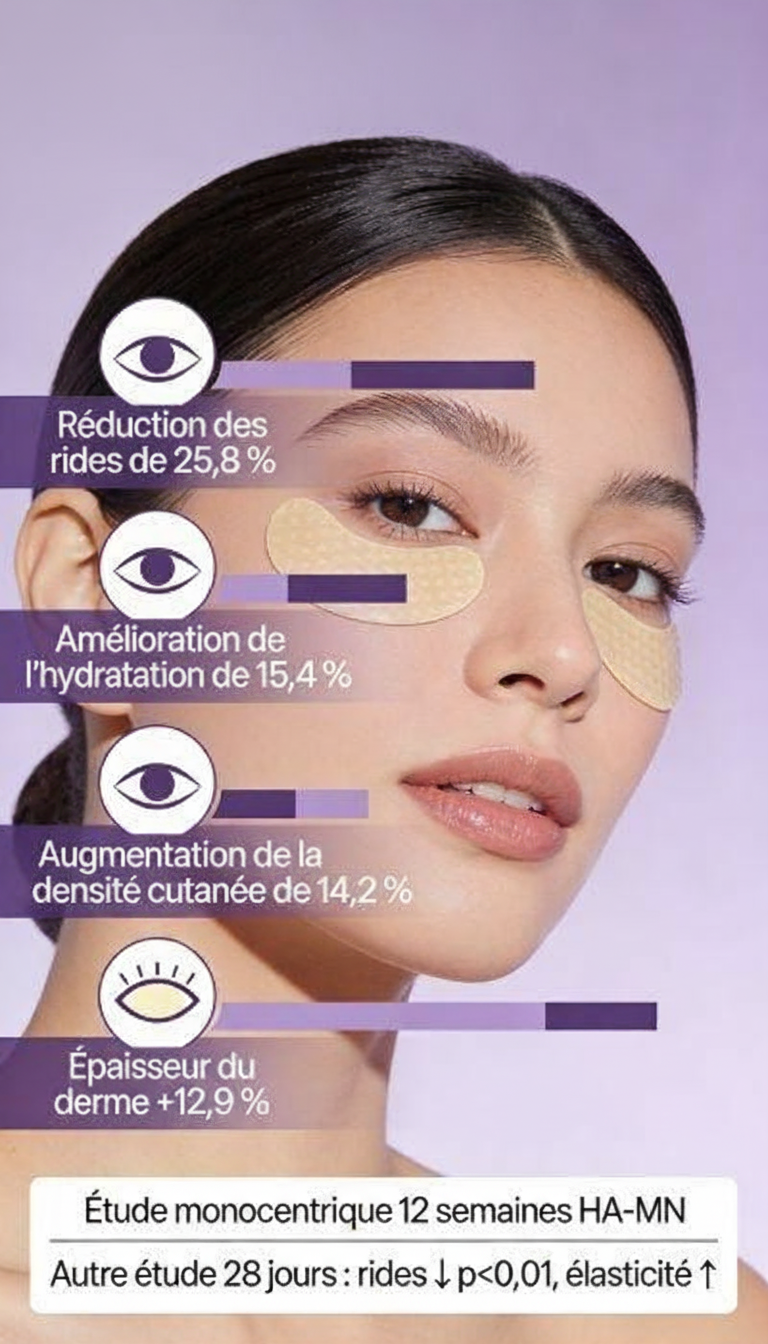 Patch micro-needling contour des yeux au collagene