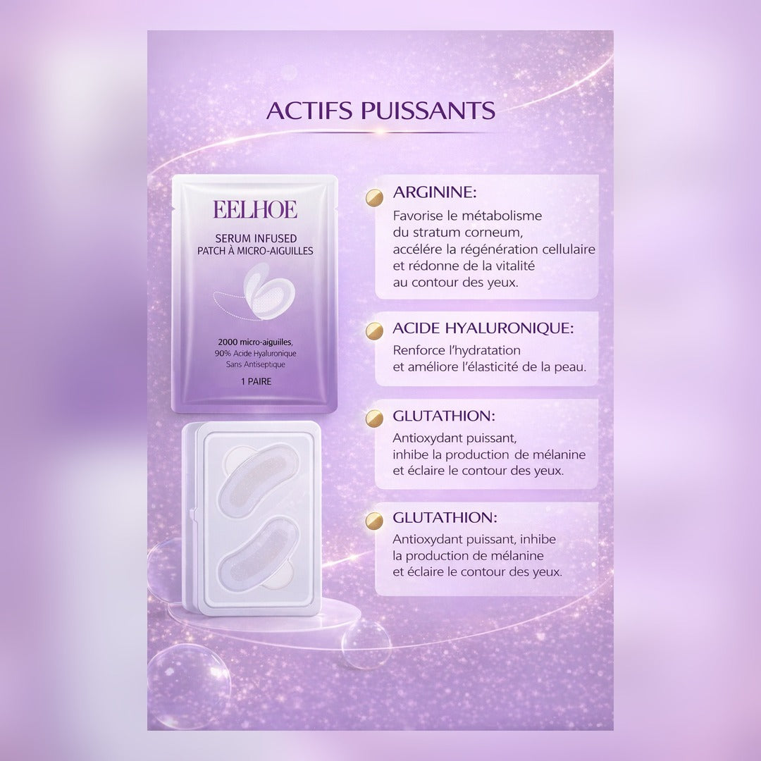 Patch micro-needling contour des yeux au collagene