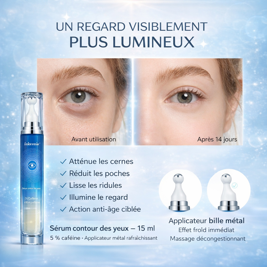 Sérum Yeux Caféine 5% - Anti-Cernes & Anti-Poches (Roll-On Frais)